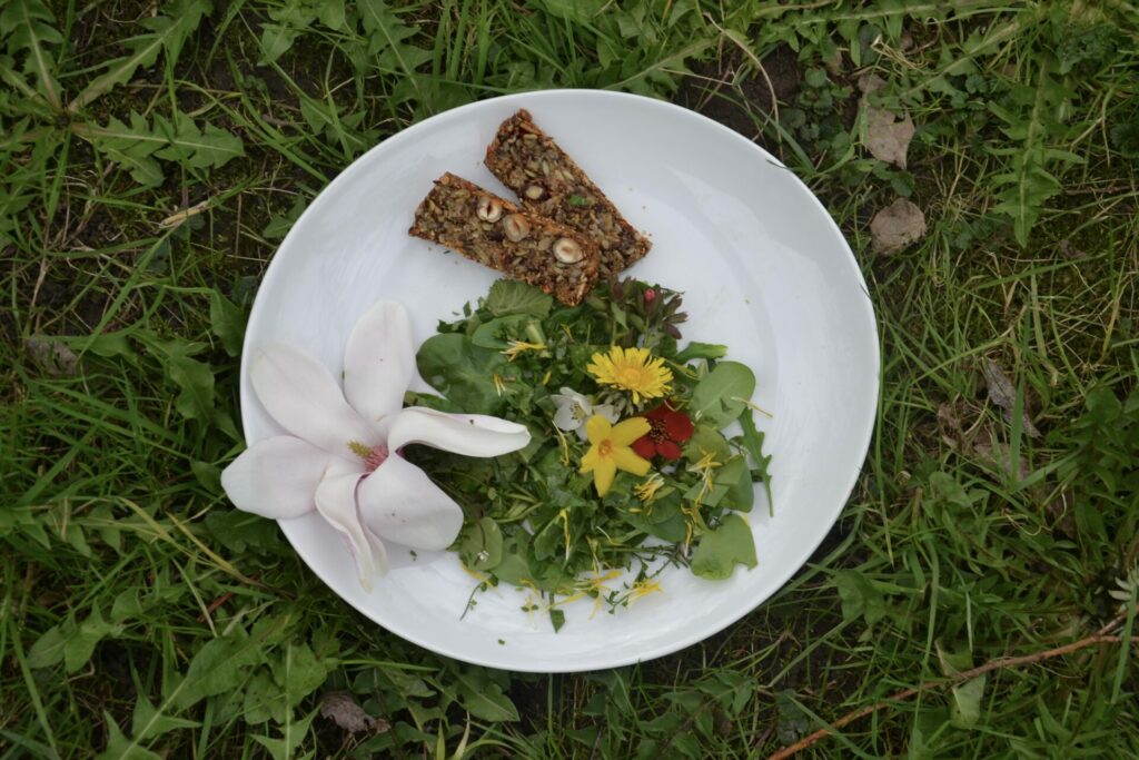 Na het wildplukken is het genieten van een eigen salade