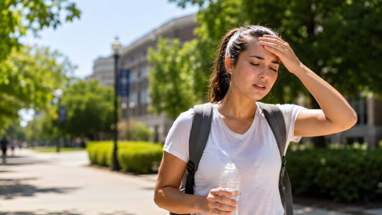 Vergeet niet te drinken bij een wandeling bij warm weer